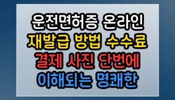 운전면허증 온라인 재발급 방법 수수료 결제 사진 썸네일